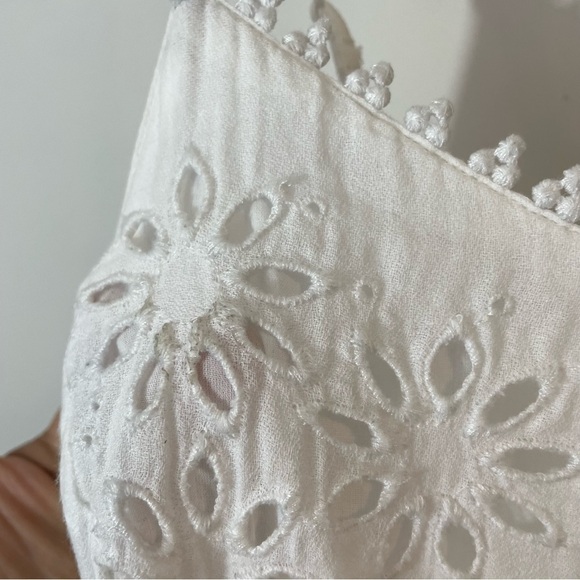 Old Navy Sundress Womens S White Floral Eyelet Lace A-line 100% Cotton Lined - Picture 11 of 11